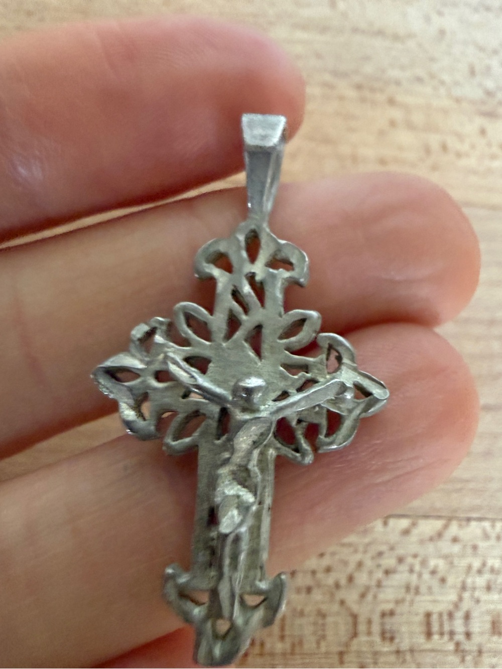 Sterling Silver Crucifix Jesus Catholic Christian ornate Pendant in Silver cross